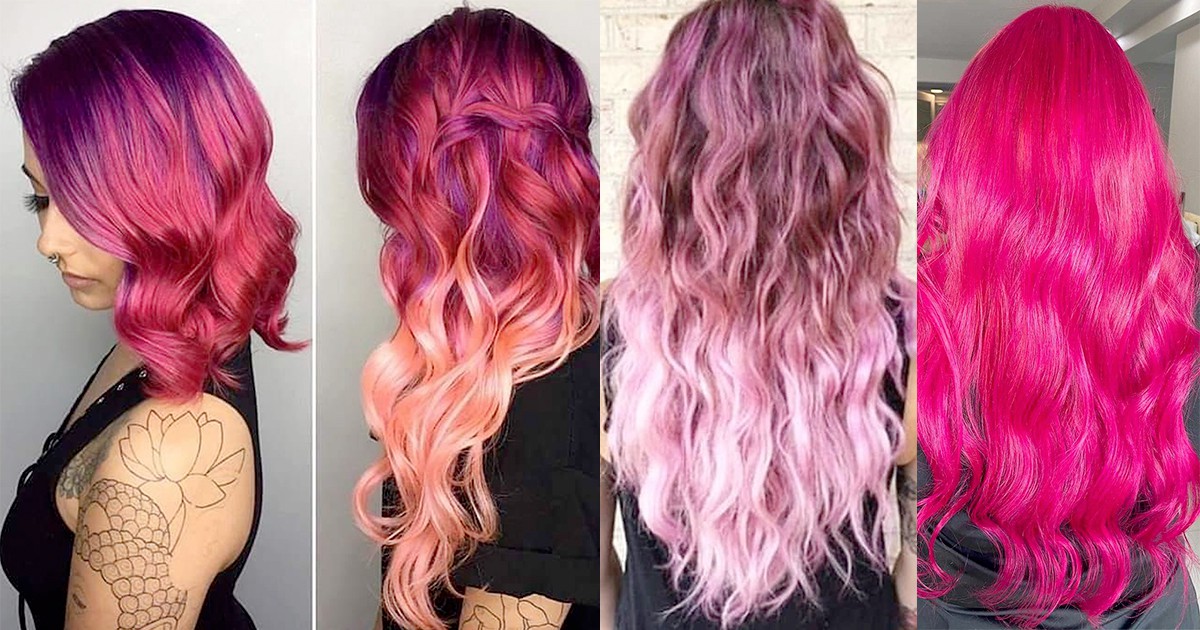 Pink hair extensions: ombre color, pastel and light